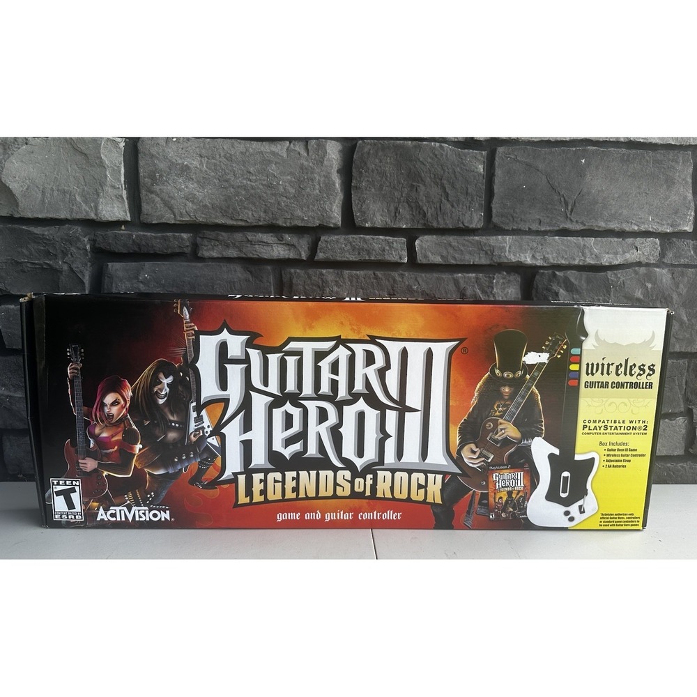 Guitar Hero III Legends of Rock PS2 Game Set Bundle BRAND NEW - Sealed!